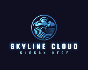 Tsunami Cloud Wave logo design