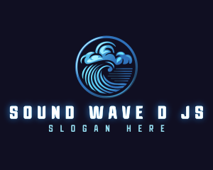 Tsunami Cloud Wave logo design