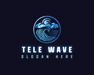 Tsunami Cloud Wave logo design