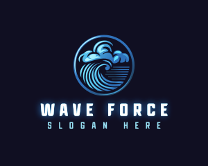 Tsunami Cloud Wave logo design