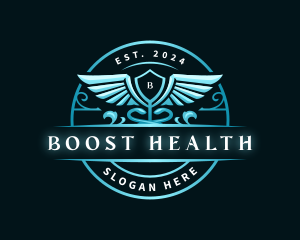 Elegant Health Caduceus logo design