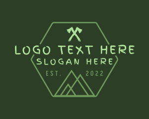 Green Hexagon Mountain logo