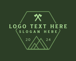 Green Hexagon Mountain logo