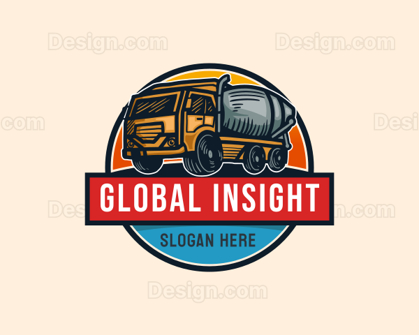 Concrete Truck Construction Logo