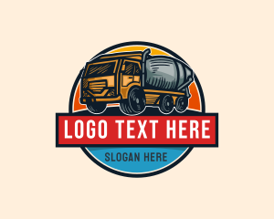 Concrete Truck Construction Logo