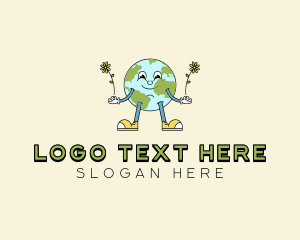 Cartoon Eco Globe Logo
