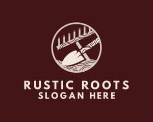 Wood Gardening Tools logo design