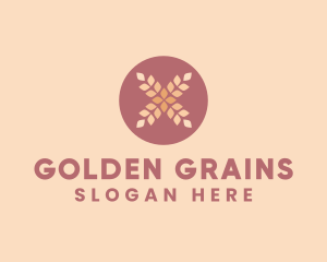 Wheat Grains farming Letter X logo