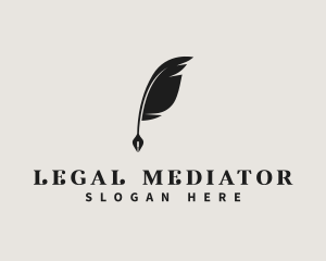 Notary Feather Pen logo design