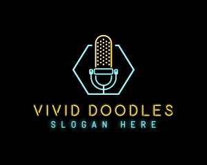 Audio Podcast Microphone logo design