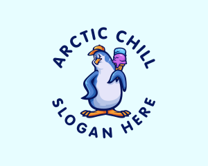 Penguin Gelato Ice Cream logo design