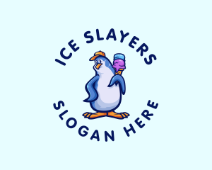 Penguin Gelato Ice Cream logo design