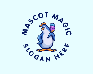 Penguin Gelato Ice Cream logo design