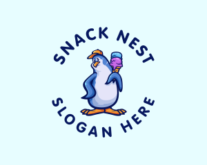 Penguin Gelato Ice Cream logo design