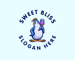 Penguin Gelato Ice Cream logo design