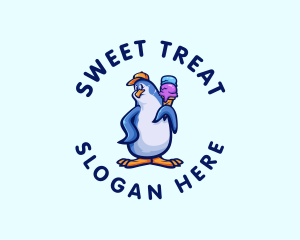 Penguin Gelato Ice Cream logo design