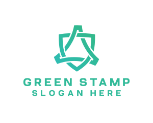 Abstract Green Shield logo design