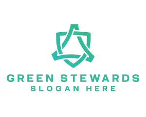 Abstract Green Shield logo design