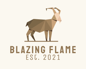 Brown Goat Origami  logo design
