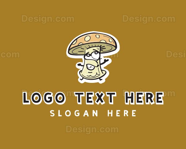 Cartoon Mushroom Veggie Logo