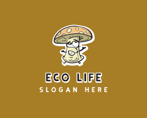 Cartoon Mushroom Veggie logo design