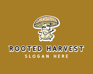 Cartoon Mushroom Veggie logo design