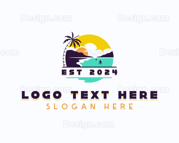 Beach island Vacation Logo