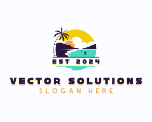 Beach island Vacation Logo