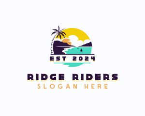 Beach island Vacation logo design