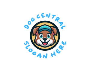 Cute Dog Pet Cap logo design