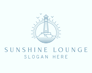 Sunshine Lighthouse Rock logo design