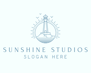 Sunshine Lighthouse Rock logo design