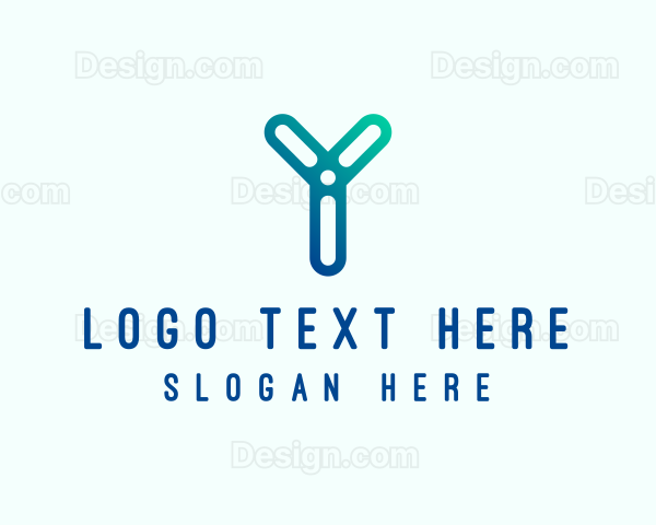 Cyber Business Letter Y Logo