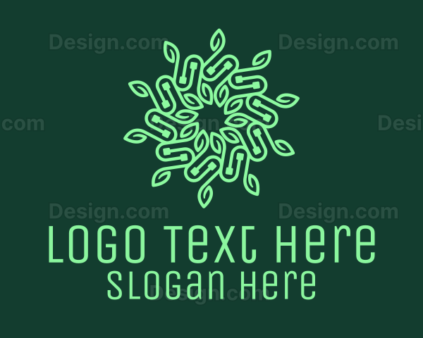 Green Circuitry Wreath Logo