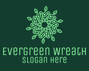 Green Circuitry Wreath logo design