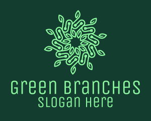 Green Circuitry Wreath logo design