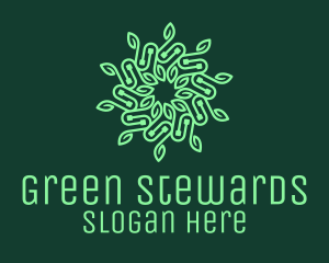 Green Circuitry Wreath logo design