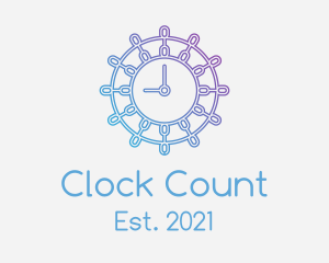 Gradient Mandala Clock  logo design