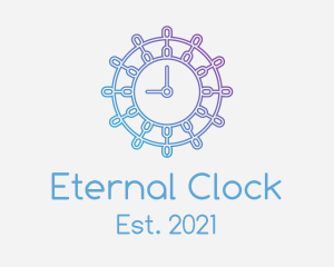 Gradient Mandala Clock  logo design