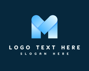 Modern Blue Letter M logo