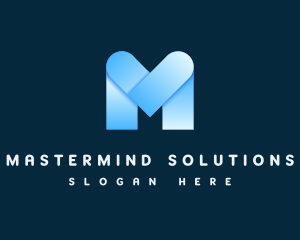 Modern Blue Letter M logo design