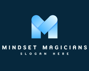 Modern Blue Letter M logo design