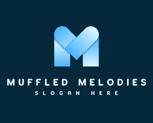 Modern Blue Letter M logo design