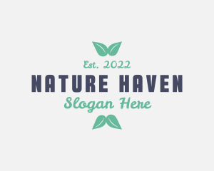 Natural Organic Leaf logo design