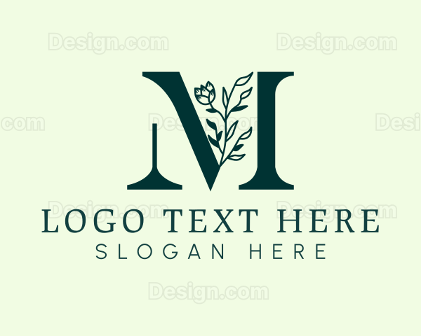 Floral Spa Letter M Logo