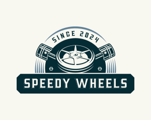 Automotive Piston Wheel logo design