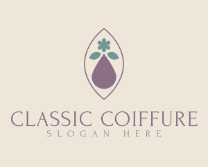 Natural Elegant Leaf Oil logo design