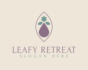 Natural Elegant Leaf Oil logo design