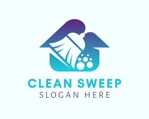 House Cleaning Broom logo design