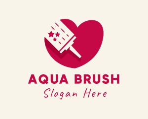 Paint Brush Heart  logo design